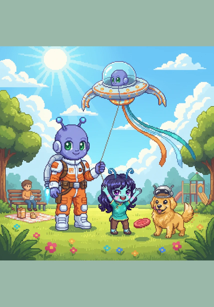 In a nearby park, Zippy watched from behind a big oak tree as children laughed and played on colorful slides. He noticed how they shared their toys and realized that kindness was a language everyone understood.