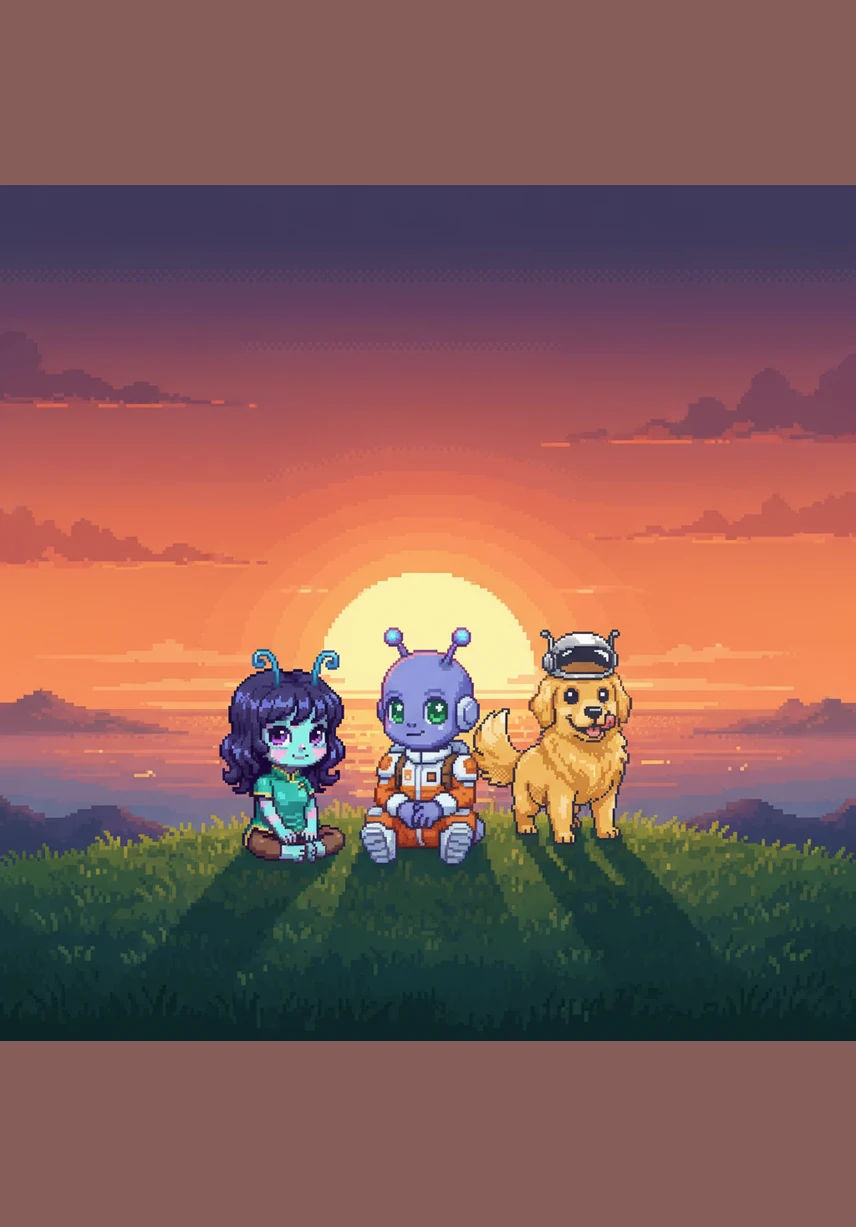 As the sun set, the nearby city began to glow with thousands of twinkling lights like a fallen galaxy. Zippy sat on a hill, mesmerized by the sparkling skyline and the rhythmic hum of the busy world below.