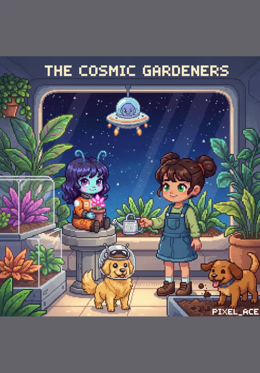 A young girl named Maya spotted Zippy and, instead of being scared, offered him her favorite blue marble. Zippy reached out his hand, touched by the simple gesture of welcome from a new friend.