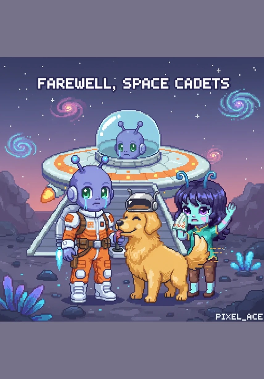 It was time to go, but Zippy left a small, glowing star-stone behind for Maya to remember him by. As his spaceship soared back into the stars, he knew he would return to visit his wonderful Earth friends again.