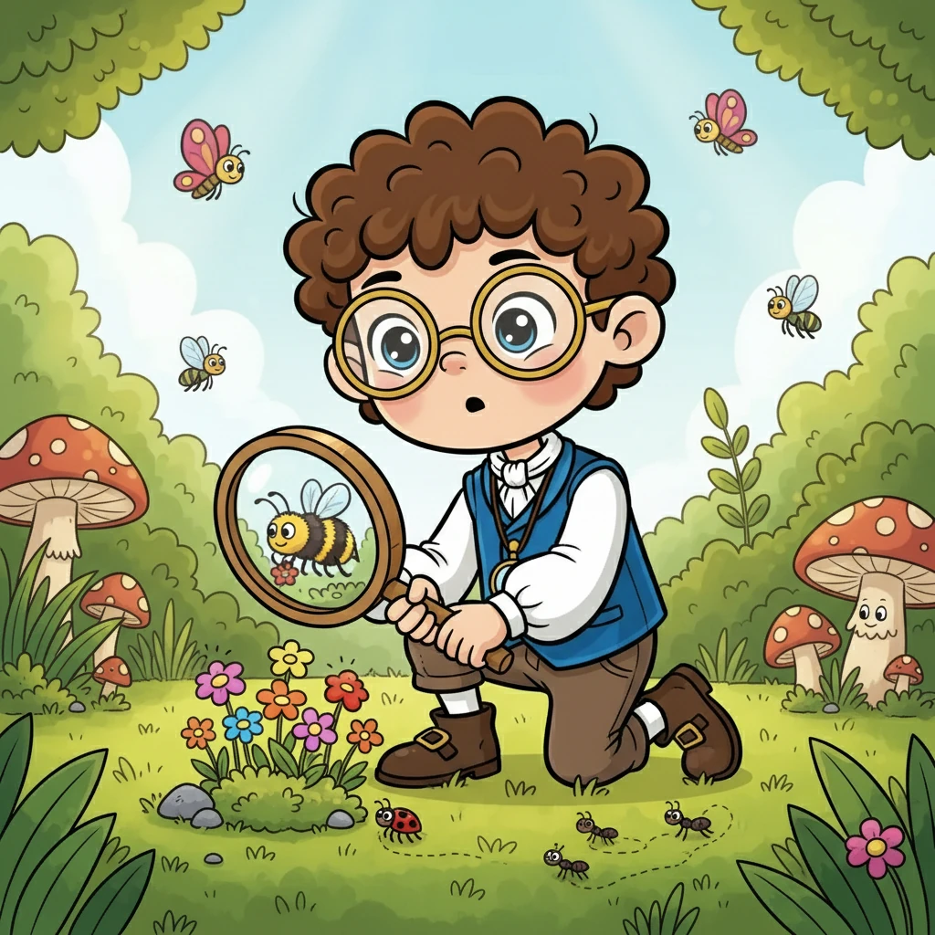 Curiozitatea l-a împins pe Robert să învețe mai multe despre lumea mică. A început să studieze plante și insecte, punându-le sub o lupă simplă. Își dorea să vadă mai mult, să descopere secretele ascunse.