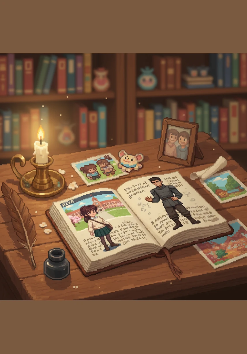 A beautifully organized table of contents sits beside a heartfelt introduction, welcoming readers into a seven-year odyssey of the heart. Soft floral doodles and a glowing infinity symbol frame the text, setting a tone of warmth and nostalgia as the pages begin to turn.