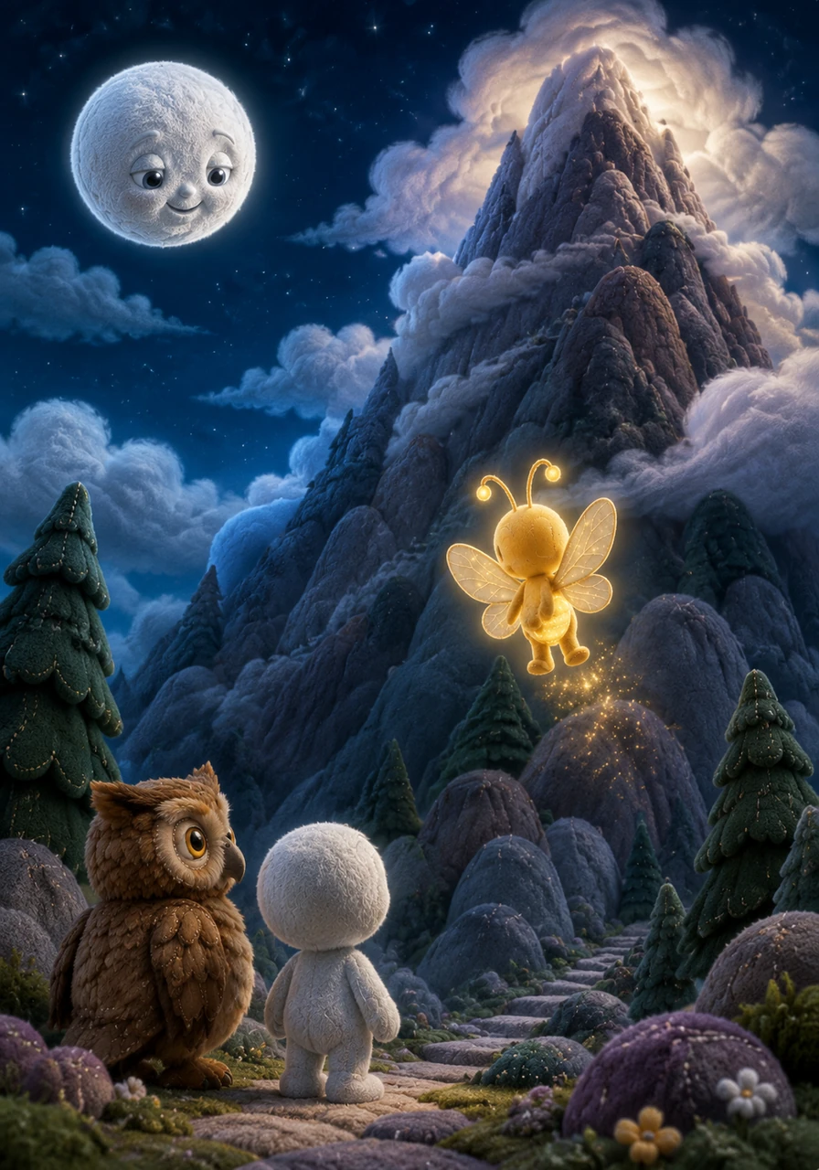 Finally, Lino reached the base of the Mountain of Whispers, which stretched high into the clouds. Though his wings were tired, the thought of his dream gave him the strength to flutter upward toward the peak.