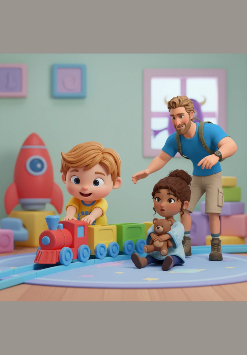 ¡Chu-chu! El tren avanza por el campo lleno de flores y cruza un túnel oscuro por un momento. Leo está muy emocionado porque sabe que el mar está cada vez más cerca.