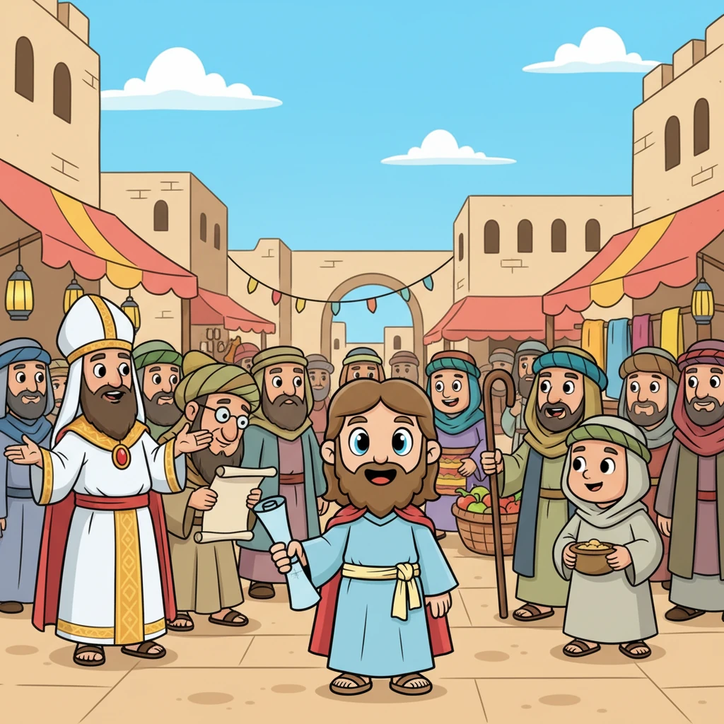 A Gerusalemme, Elia fu travolto dalla diversità delle persone. Vide sacerdoti con vesti elaborate, scribi che leggevano rotoli, e pellegrini da ogni angolo del mondo conosciuto. C'erano mercanti che vendevano ogni tipo di merce e mendicanti che chiedevano l'elemosina, tutti parte del grande mosaico della città.