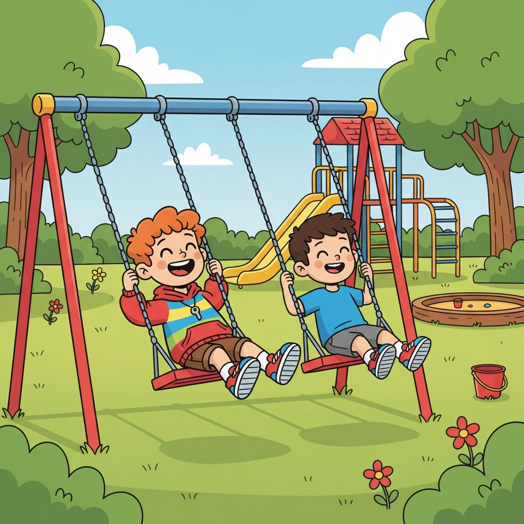 היום הראשון שלהם בחוץ התחיל בפארק רעננה. הם טיפסו על מתקנים, השתוללו במגלשות, ונהנו מהאוויר הפתוח. מיכאל צחק בקול רם כשהוא ויותן התנדנדו בנדנדה.