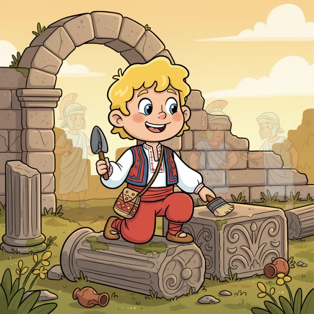 Любопитството го води до останките на древния римски град Кабиле. Ясен се превръща в малък археолог, докато си представя как древни воини и жители са живели тук преди хиляди години. Камъните шепнат стари тайни.