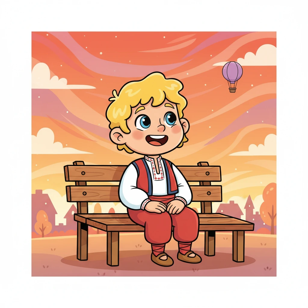 Докато слънцето започва да залязва, обагряйки небето в оранжеви и розови нюанси, Ясен сяда на една пейка. Той размишлява за всички чудеса, които е видял и научил за своя прекрасен град. Сърцето му е пълно с щастие.