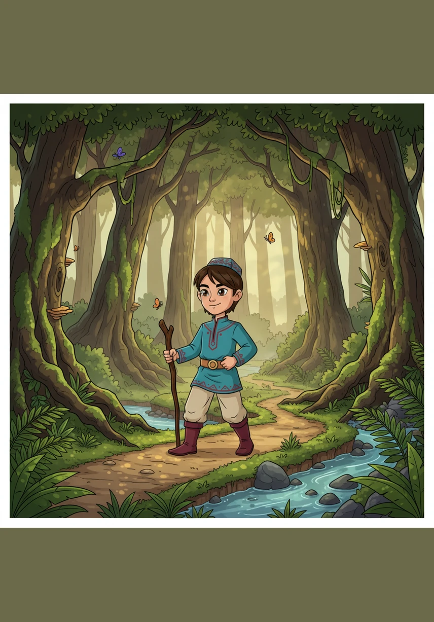 Walking along a winding path, Alnur notices that the air feels fresher and the colors of the leaves seem brighter. Here, no one cuts the trees or disturbs the soil, allowing the ancient forest to breathe and grow in peace.