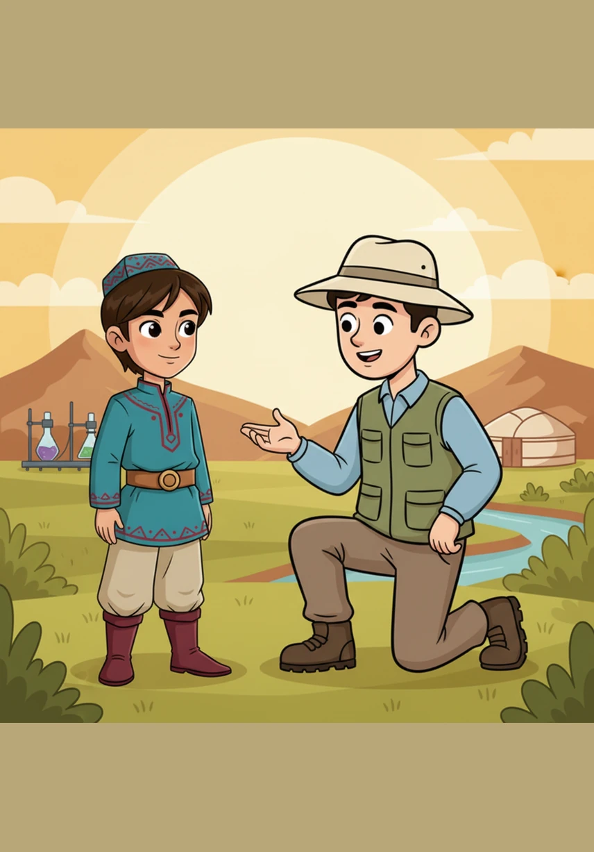 A wise park ranger explains to Alnur that nature reserves are like living museums for the planet. They help scientists understand the environment and ensure that future generations can still see these wonders with their own eyes.