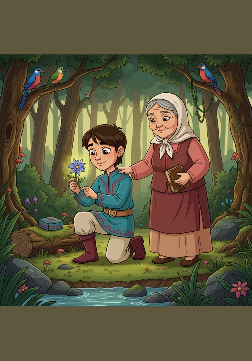 Alnur learns that being a friend to nature means following simple rules, like never leaving trash behind and never picking the wild blossoms. He carefully steps around a tiny sapling, promising to let it grow into a mighty tree.