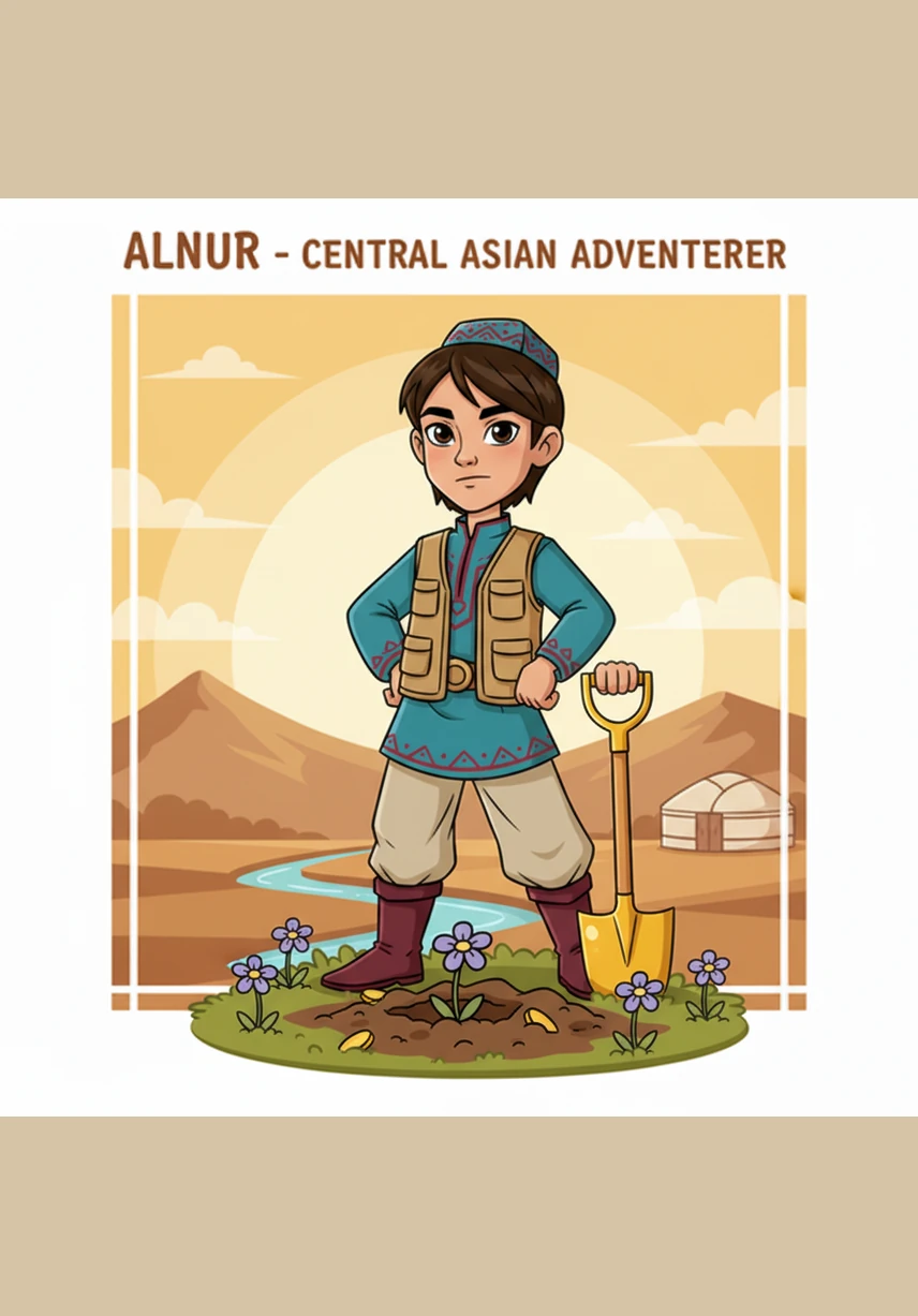 Back at the entrance, Alnur looks back at the mountains and makes a silent vow to be a guardian of the earth. He knows that every person has a duty to cherish and defend the natural treasures that give us life and joy.