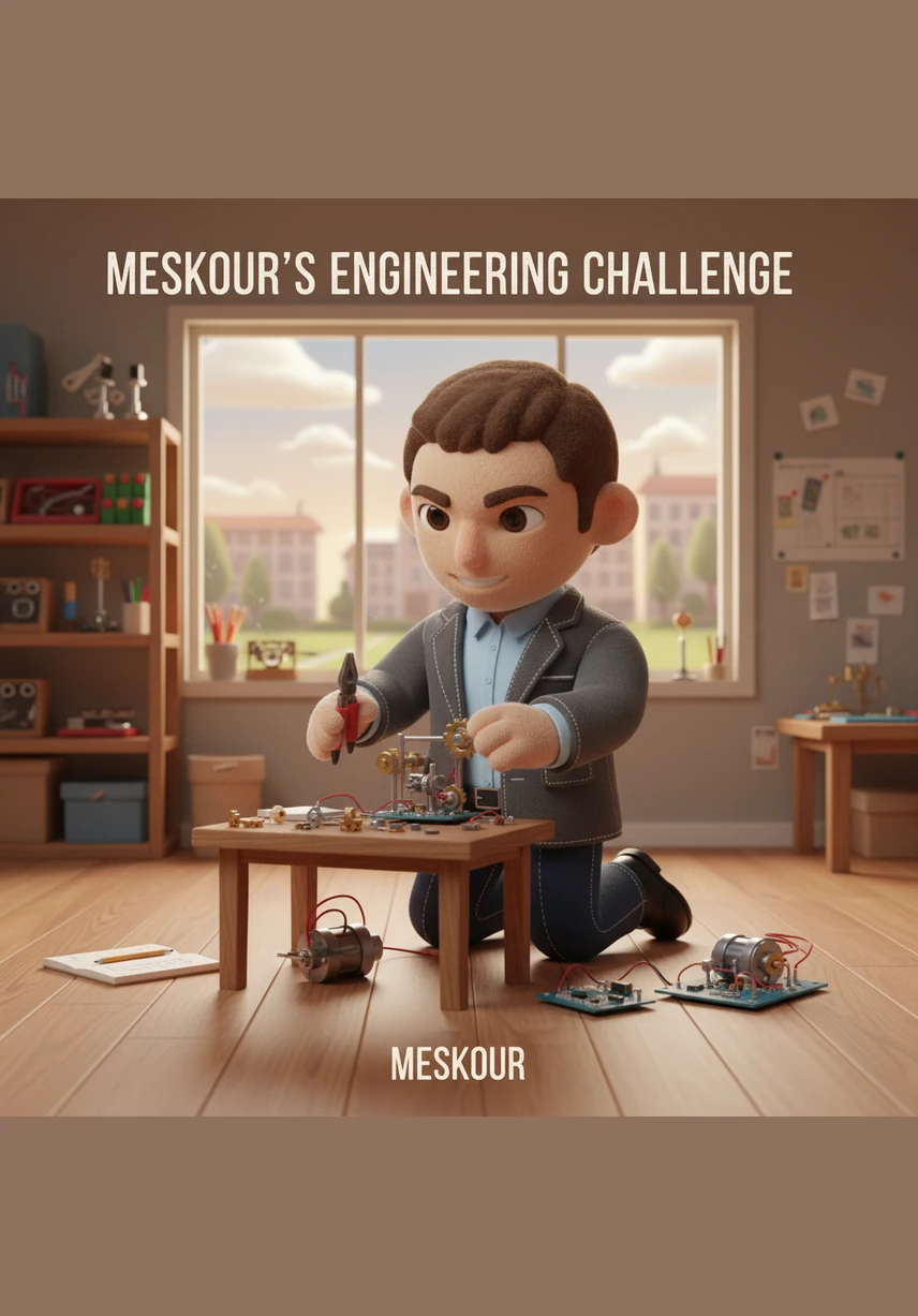 Back at his workstation, Meskour begins to experiment with digital shapes, trying to capture the essence of industrial engineering in a single symbolic mark. He moves circles and squares across the screen, seeking a perfect balance between strength and movement.