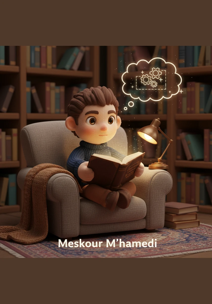 Standing on a high catwalk overlooking a vast facility, Meskour looks down at a sea of moving parts, seeing the hidden beauty in the flow of production. He realizes that engineering is not just about machines, but about the harmony of the entire system.