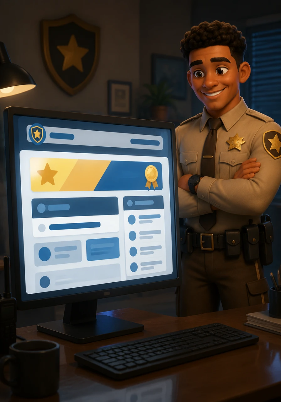On the official Fairbanks Deputy Department website, a new announcement board update goes live, featuring Kevin's name prominently at the top. The post details a special community reward of one hundred and thirty-five dollars dedicated to his exemplary actions.