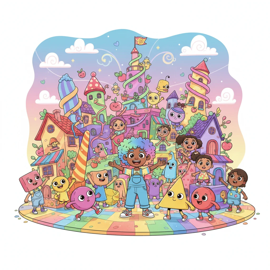 From that day on, Wobbleton became a place where all shapes lived happily, their unique qualities weaving together to create something even more wonderful. Pip felt truly at home, knowing that differences weren't just accepted, but celebrated, making Wobbleton the most vibrant village of all.