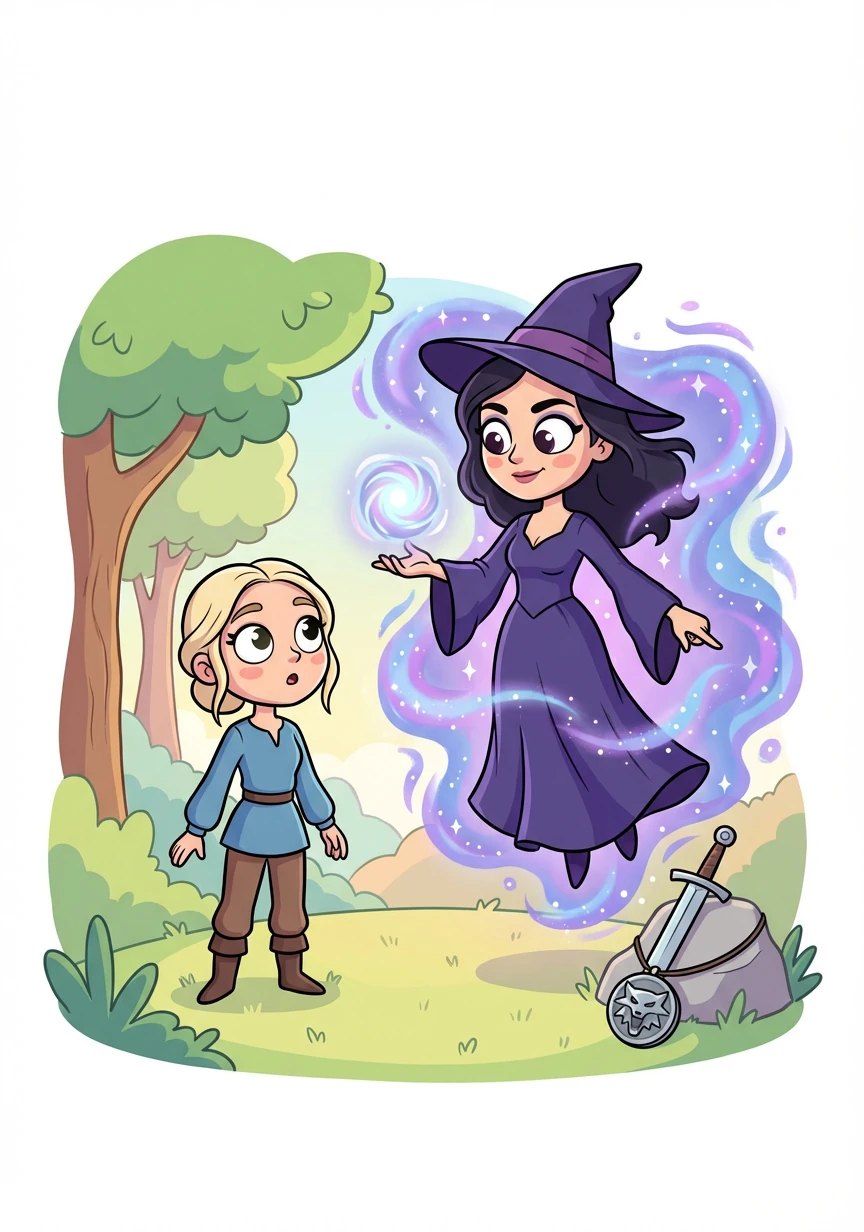 News of Cirilla's bravery reaches the ears of a powerful sorceress named Yennefer, who seeks to test her abilities. Yennefer confronts Cirilla, offering her a choice: embrace her destiny as a sorceress or continue her path as a Witcher.