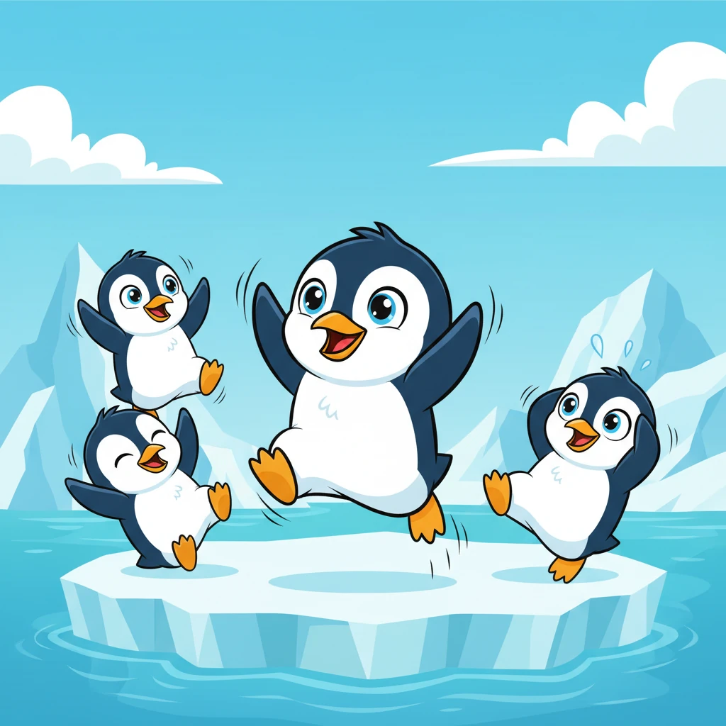 Pip the Penguin was a cheerful little fellow, always eager to help and join in. Sometimes, he was so excited, his flippers flapped a mile a minute, and his squawks were the loudest on the ice floe. He loved his friends, but often felt a bit overwhelmed by all the noise and flurry.