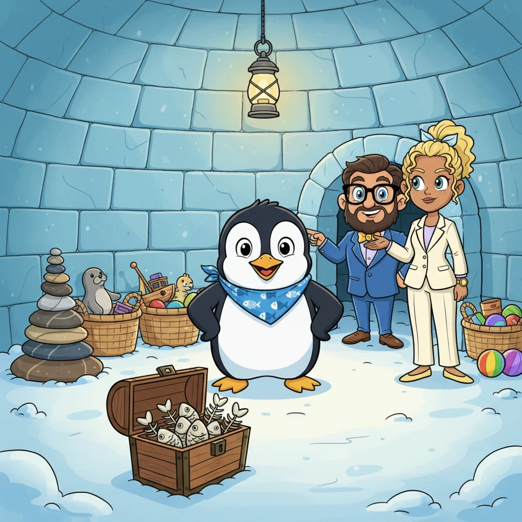 Pip’s cozy igloo used to be a jumble of pebbles, fish bones, and playthings. But he decided to organize everything into neat piles and clever storage spots. Now, when his friends visited, they loved how calm and inviting his space felt, and often came to him for ideas.