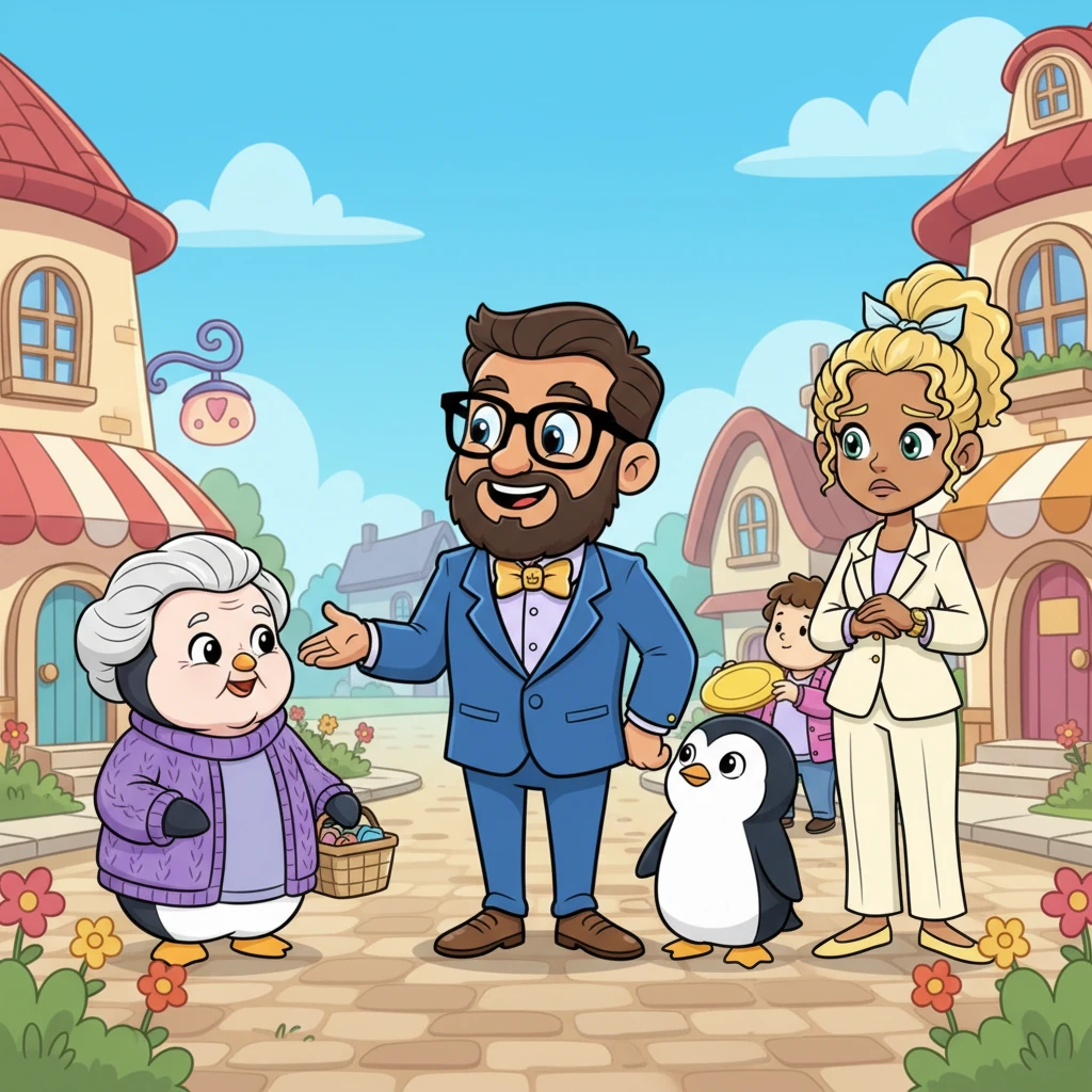 One afternoon, everyone wanted Pip to play. But Pip had planned to help his elderly neighbor, Mrs. Puffin, with her errands. He politely explained his commitment, then joined his friends for a quick game later, feeling good about managing his time.