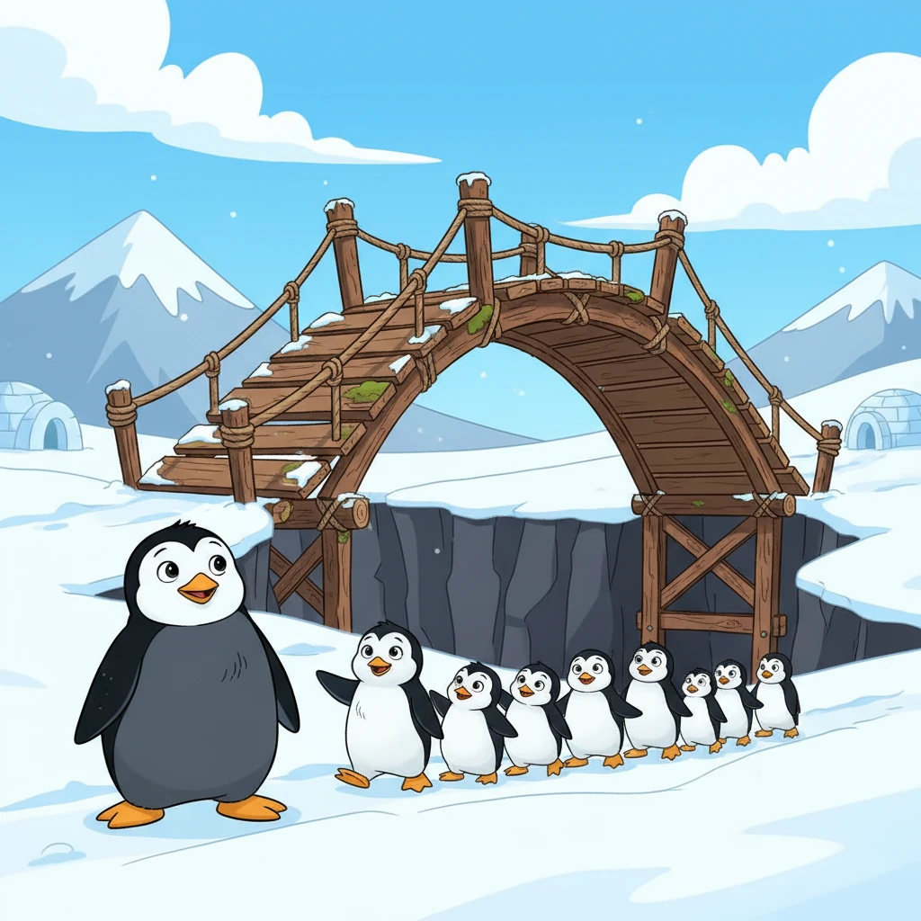 Pip continued to live by these quiet principles. He built a sturdy bridge over a tricky crevice, not for praise, but because it helped everyone. Years later, the bridge stood strong, a testament to Pip's thoughtful actions, making life easier for generations of penguins.