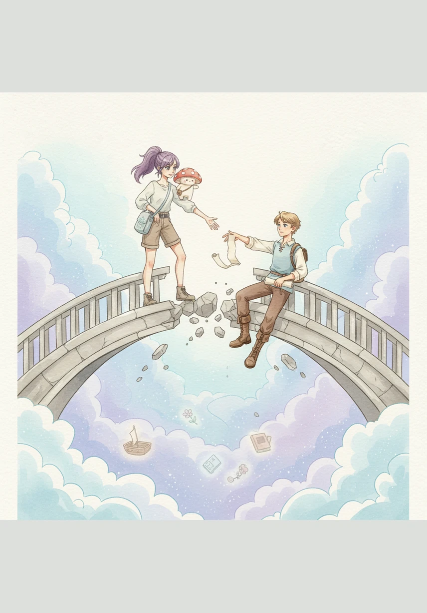 在破碎的梦桥上,莉亚遇到了沉默的少年诺亚,他正试图修补被怨恨侵蚀的航道。两人在漫天飞舞的记忆碎片中达成了默契,蘑菇仔与诺亚的宠物相互感应,共同构筑起一道抵御负面情绪风暴的屏障。