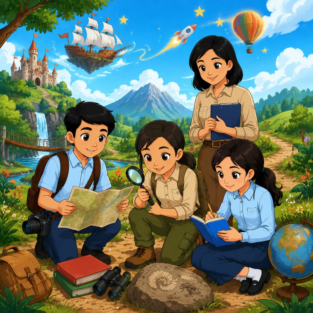 Petualangan Belajar Bersama Lanang, Eny, dan Mariyati - Educational stories