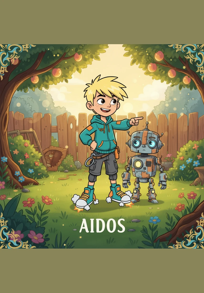 One morning, Aidos gathers old metal scraps, tangled wires, and rusty gears from his backyard. He sees potential in these discarded items and decides to build something truly extraordinary that the village has never seen before.