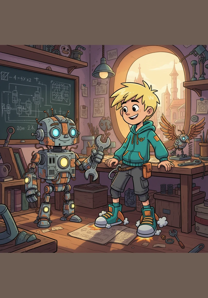 Aidos and Tulpar become the best of friends, spending their days studying lessons together and racing through the open green fields. The clever robot helps Aidos with his chores, making every task feel like an exciting game.