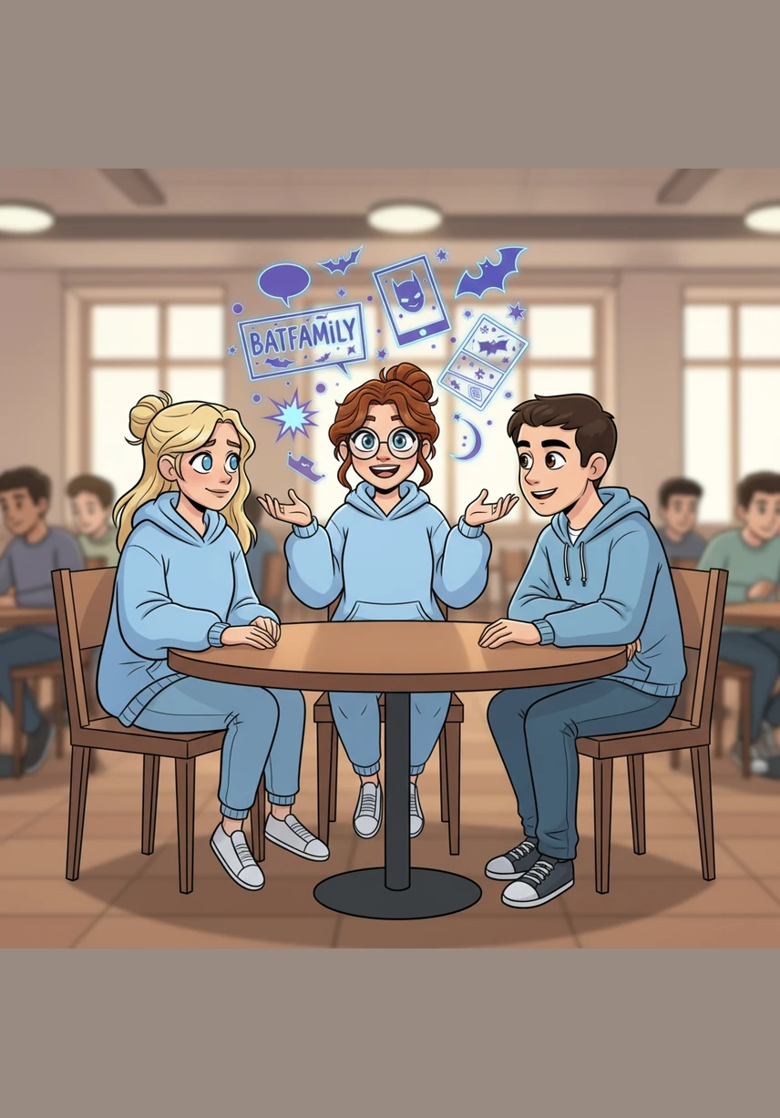 To help me settle, Jaxson expertly pivots the conversation toward the Batfamily and the intricate lore of DC comics. My eyes light up as my hyperfixation takes over, and suddenly the social anxiety of the dining hall fades into the background of my favorite fictional world.