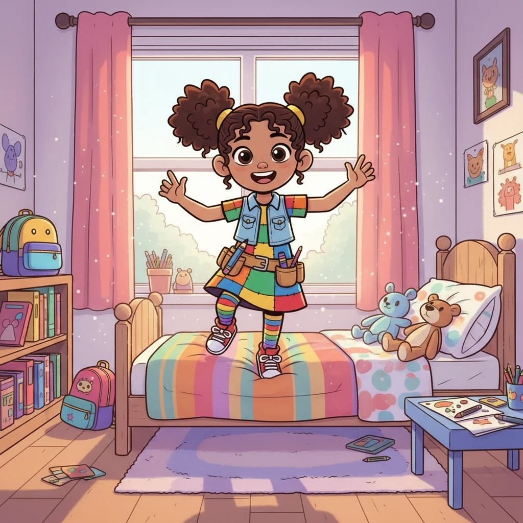 Maya woke up with a mix of excitement and butterflies in her tummy. Today was her very first day of second grade! She bounced out of bed, ready to explore her new classroom and meet her new teacher and classmates.