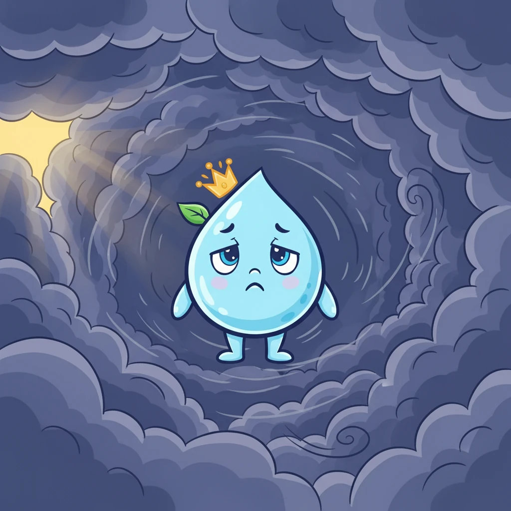 Хмари пливли по небу, стаючи все більшими і важчими. Краплинка згадувала теплі промені сонця, але зараз було прохолодно та вітряно. Вода в хмарах збиралась, готуючись до змін.