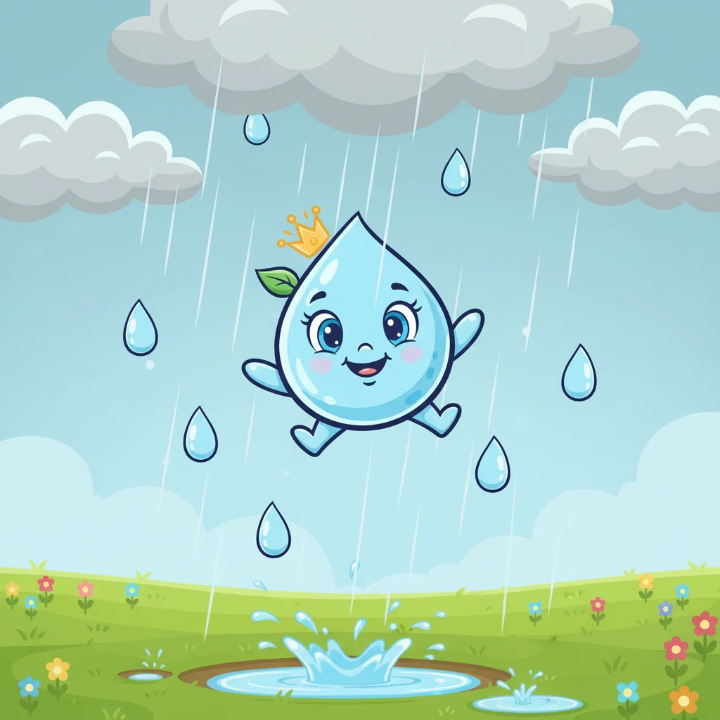 З хмар почав накрапати дощ. Краплинка разом з іншими краплями падала на землю. Вона відчувала себе легкою, коли знову ставала водою.