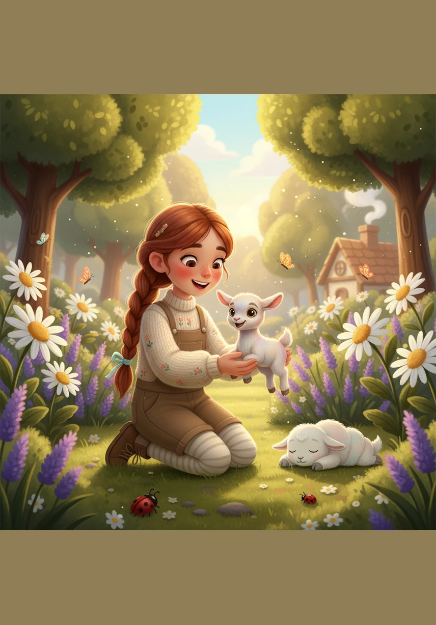 On the bright, sunny days, they explore the garden and the nearby woods to collect hidden treasures. They fill their small baskets with ordinary rocks that they decide are actually magical gemstones from a far-off land.