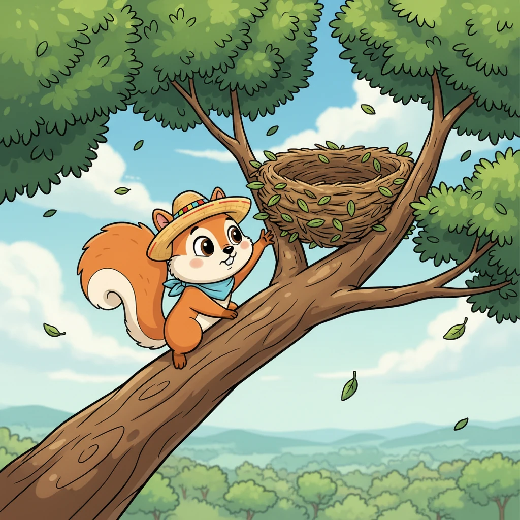 Rumí trepa alto, examinando la copa de los árboles. Imagina un refugio anidado entre las ramas más altas, perfecto para escapes rápidos y vistas amplias. Pero, ¿estaría demasiado expuesto a los fuertes vientos?