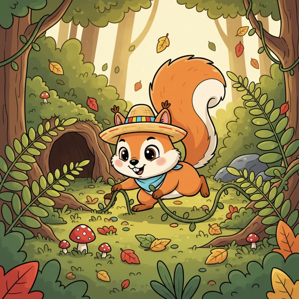 Luego, corretea hacia abajo, explorando la densa maleza cerca del suelo del bosque. Un lugar escondido aquí ofrecería un gran camuflaje, pero ¿sería fácil escapar si el peligro se acercara desde abajo?