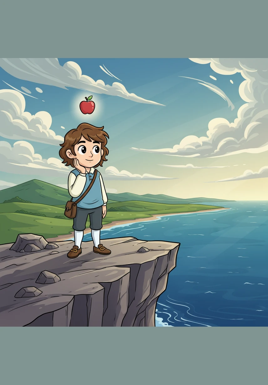 Standing on a high cliff overlooking the churning ocean, Isaac watches the tides rise and fall against the jagged rocks. He smiles, knowing that the moon’s invisible pull is what moves the vast waters in a predictable, rhythmic dance.