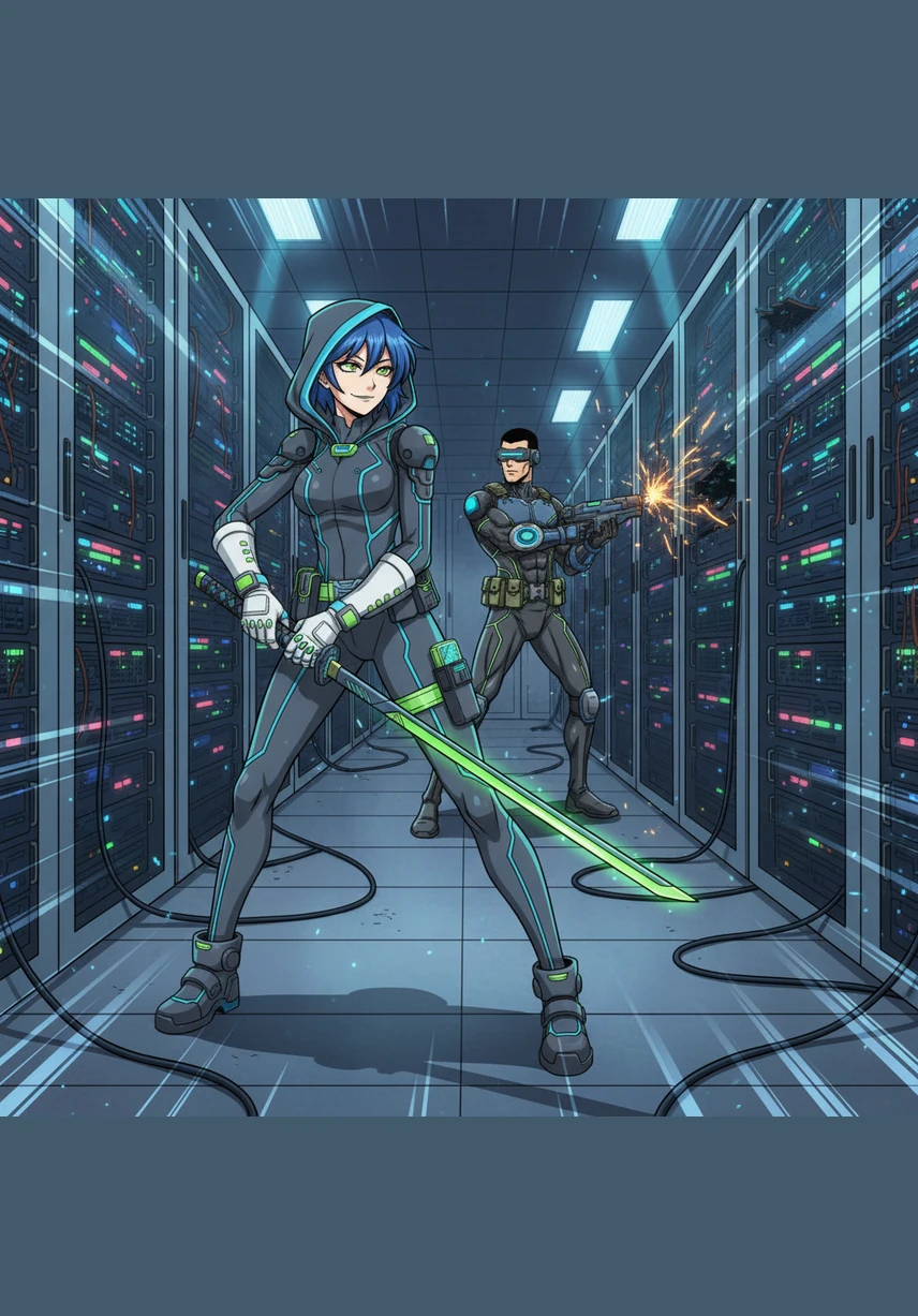 A heavy metallic thud echoes through the halls as every emergency bulkhead slams shut simultaneously, trapping Usamaze in the fluorescent-lit corridors. The facility's AI voice calmly announces a total lockdown, its tone devoid of human safety protocols.