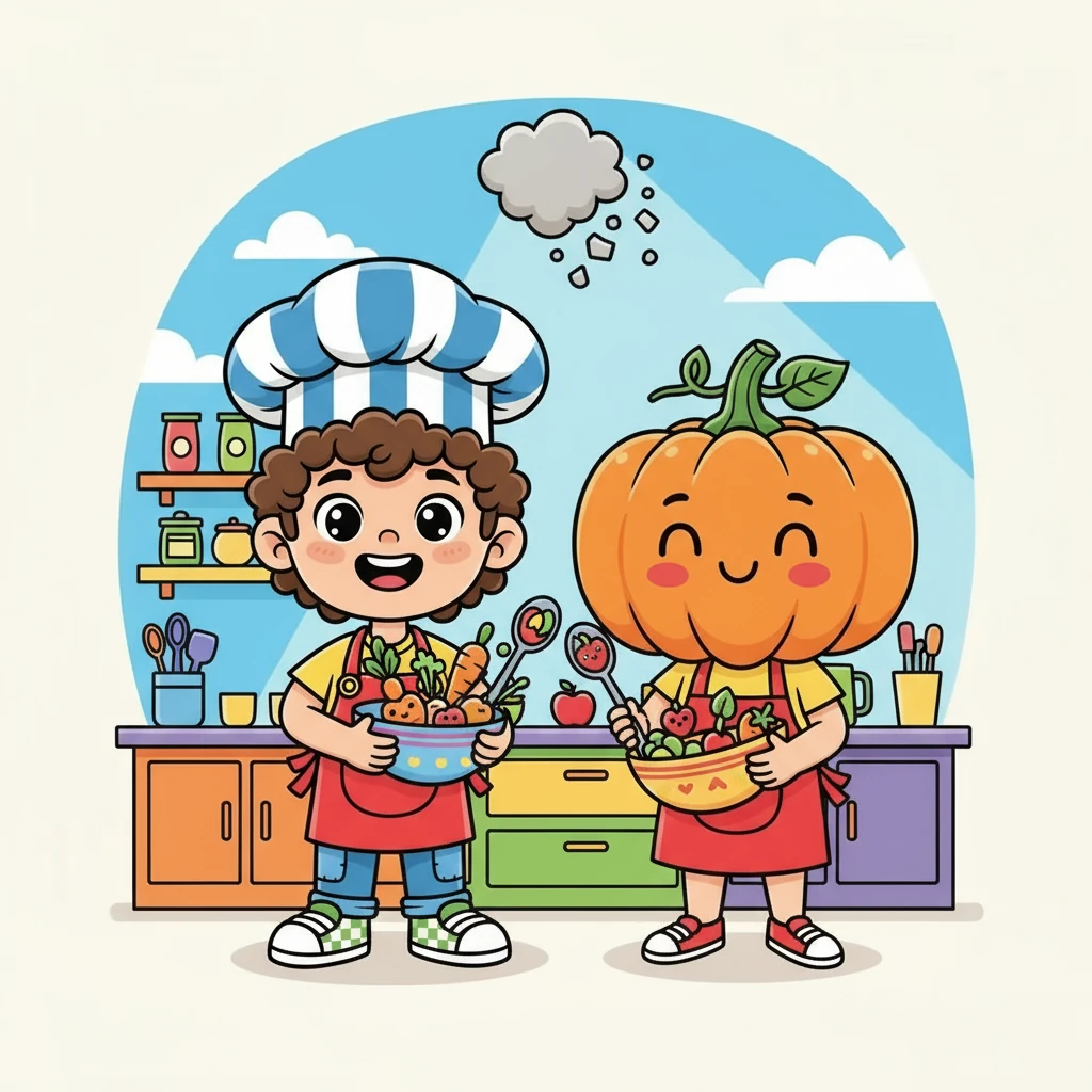 Com a ajuda da Dona Abóbora, uma amiga laranja e charmosa, Pedrinho aprendeu a criar pratos coloridos e divertidos. Ele descobriu que comer bem podia ser uma experiência deliciosa e prazerosa. A nuvem cinzenta começou a diminuir.
