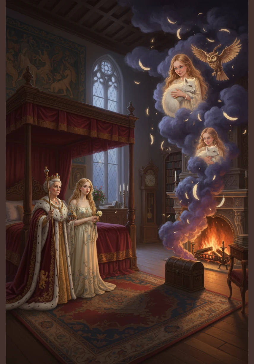 Upon that tiny pea, the servants piled twenty thick mattresses and twenty soft eiderdown quilts until the bed reached toward the high ceiling. It looked like a colorful mountain of fabric, swaying gently in the soft glow of the candlelight.