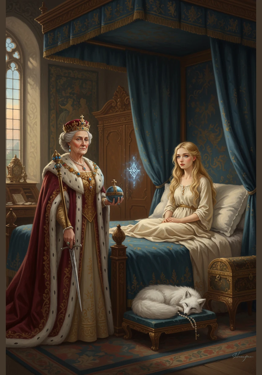 Eva admitted she had hardly closed her eyes, complaining that something small and hard had bruised her delicate skin all through the night. The Queen smiled, knowing that only a true princess could be sensitive enough to feel a tiny pea through forty layers of bedding.