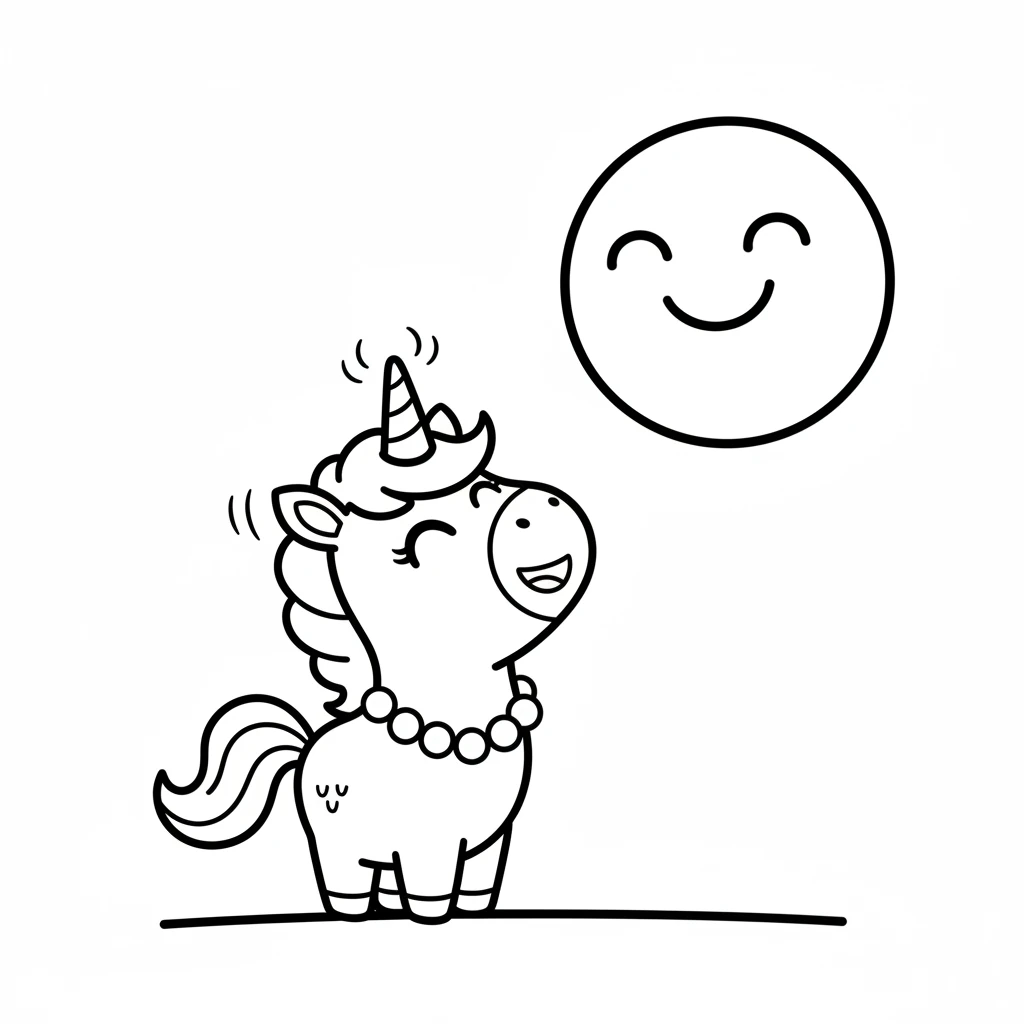 The morning grew brighter as a big, happy circle appeared in the sky. It was the warm, glowing yellow sun, casting light everywhere. 'Yellow!' Sparkle giggled, feeling its warmth on her horn.