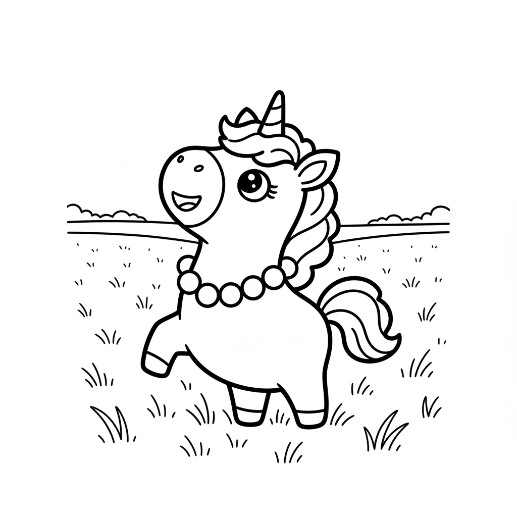 Soon, Sparkle found herself in a wide-open field. Everywhere she looked, soft blades of grass swayed gently. 'Green!' she whispered, delighted by the fresh, lively color beneath her hooves.