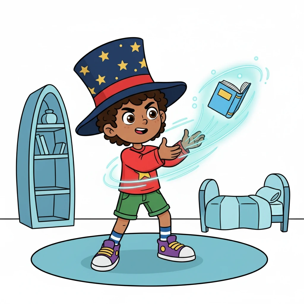 Alex gasped, then quickly thought of how to bring the book back. He concentrated and said, "Reappear!"