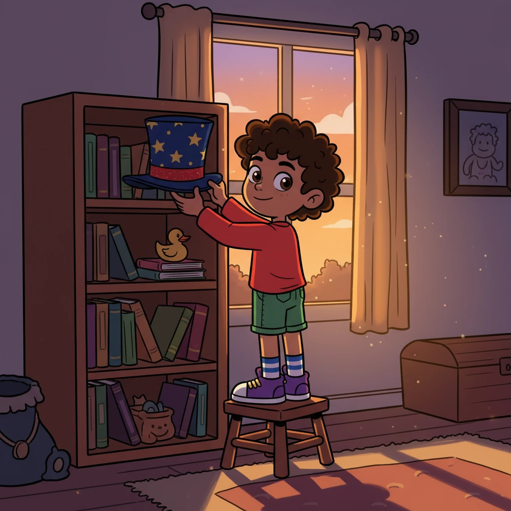 As the sun began to set, Alex knew it was time to put the magic hat away. He smiled, knowing he had a secret treasure.