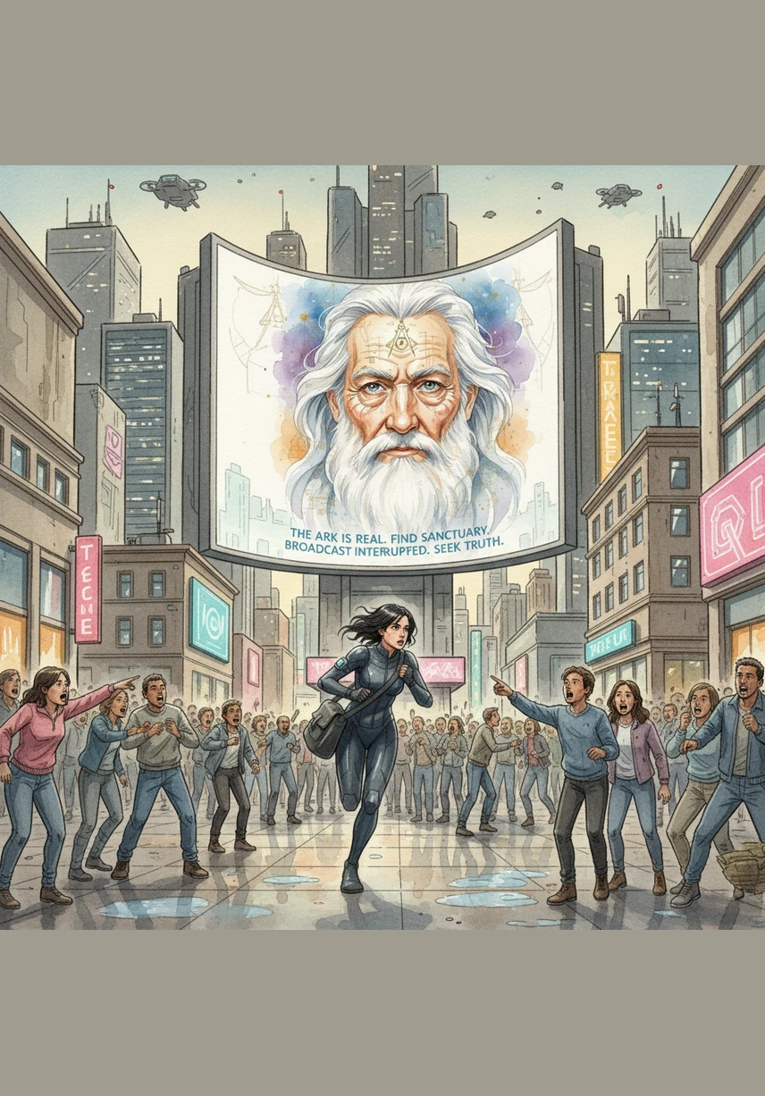 A giant monitor in the city square will display the face of the Great Architect, who will remind everyone to stay connected. The speakers will play a constant hum of advertisements, and no one will ever experience the beauty of true silence.