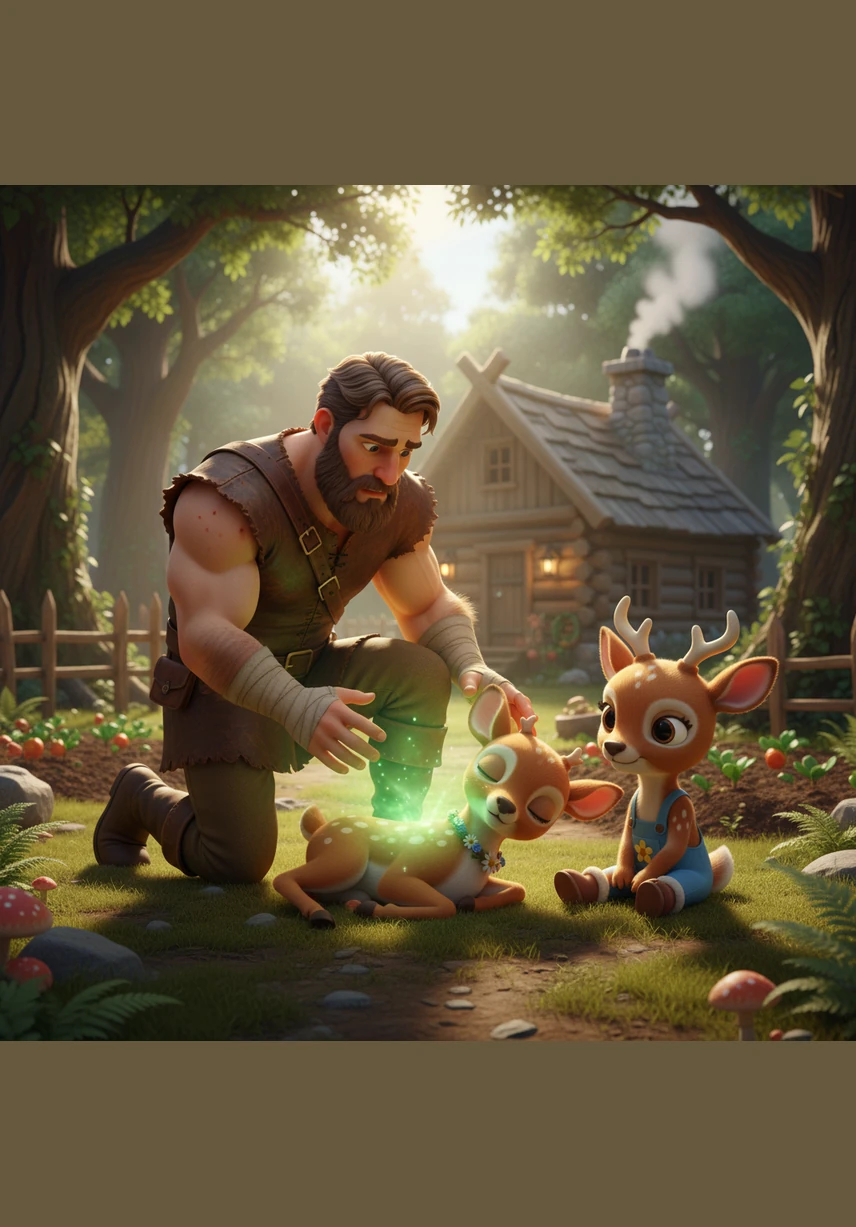 With powerful, rhythmic swings, Silas splits heavy logs in the clearing behind his home. His muscles ripple under his worn work shirt, a testament to years of honest labor and the discipline of a life lived in the wilderness.