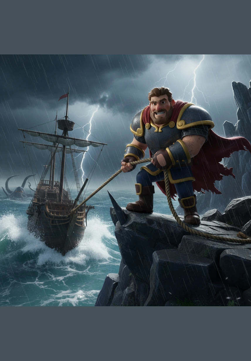 With one final, Herculean effort, Silas secures the main support beams across the yawning gap of the gorge. The new bridge stands as a monument to his will, sturdy and grand enough to withstand the harshest mountain winters.