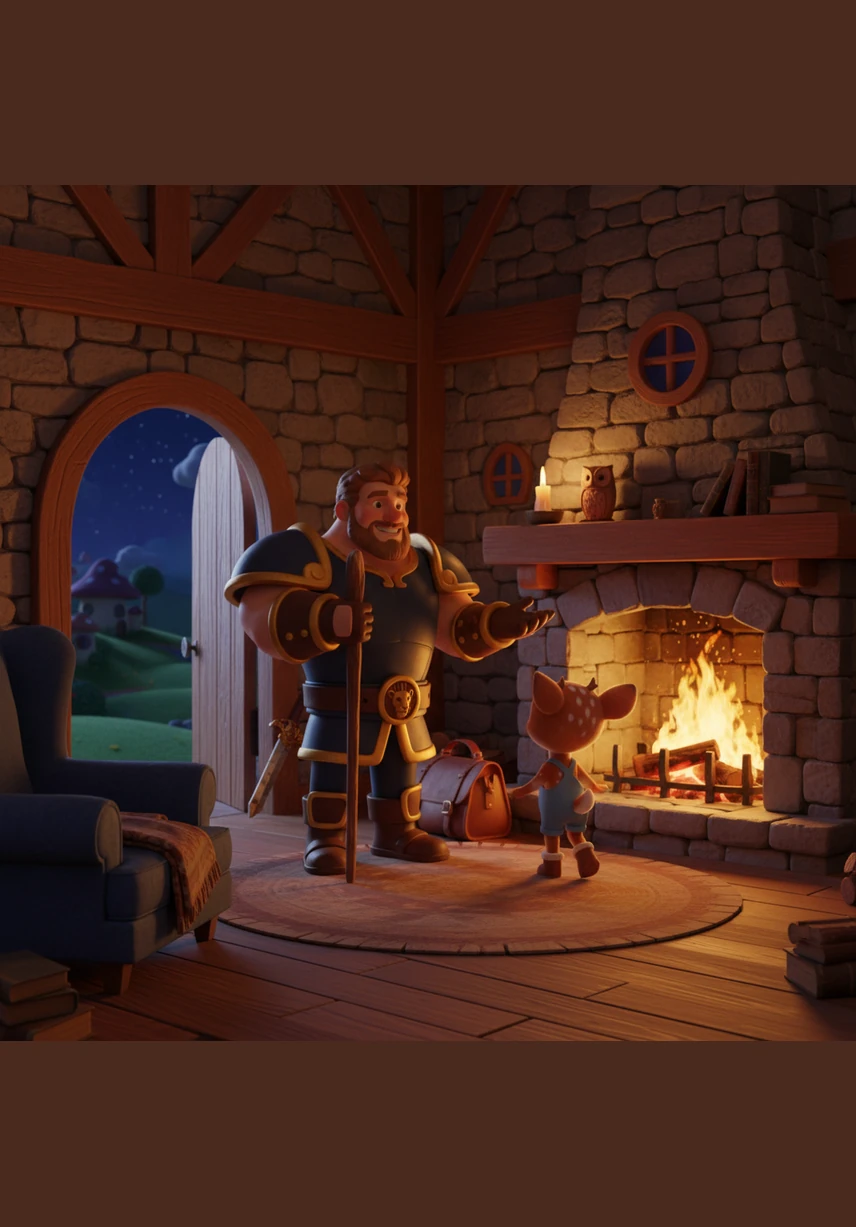 As night falls, Silas returns to his hearth, the warm glow of the fire reflecting in his tired but peaceful eyes. He rests his hands, understanding that true strength is found not just in the power of his arms, but in the protection of the vulnerable.