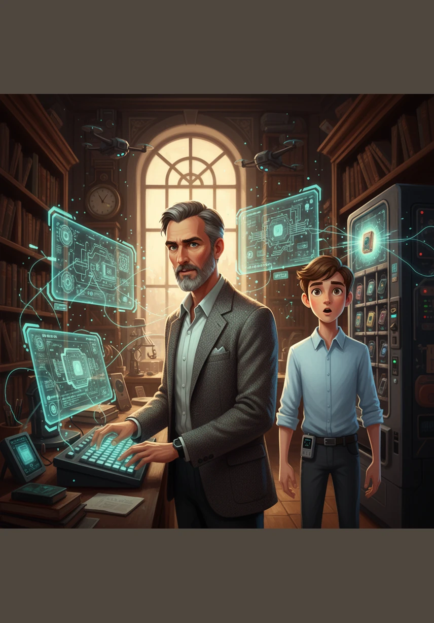 With a final tap on his keyboard, a bright white card suddenly drops from the top of the screen, bouncing with a playful, elastic energy as it settles into place. The card looks alive, floating perfectly in the center of the display.